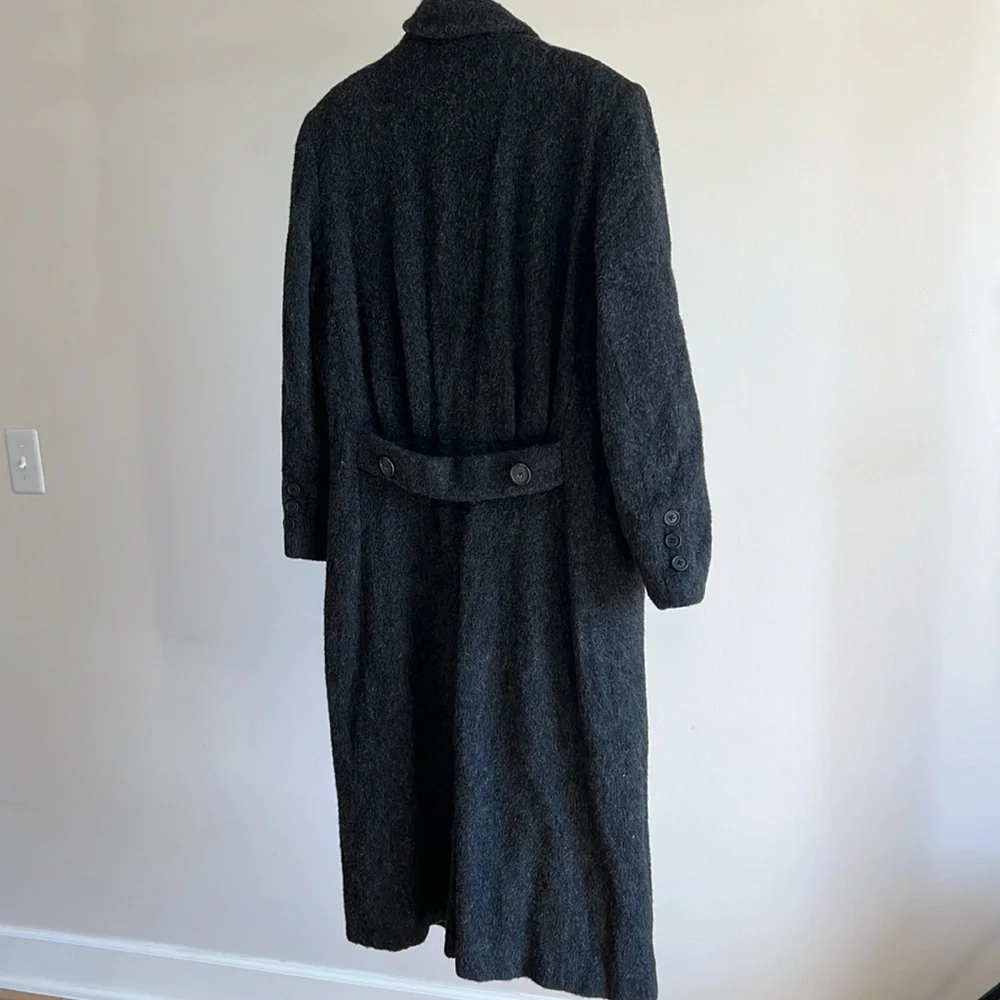 Vintage Cassidy Coat Sz 12 - 100% Wool Charcoal Gray Long Overcoat Made in USA - Picture 6 of 6